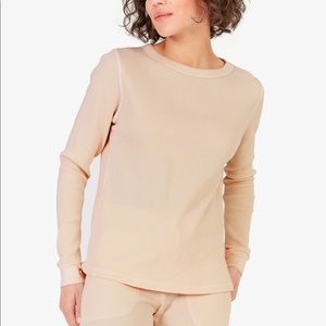 Mate The Label Organic Thermal Crew Neck in Latte